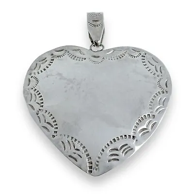 Mexico Taxco TM-212 OMA Sterling Silver 925 Stamped Heart Charm Pendant • $65