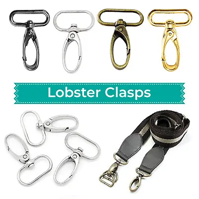 Metal Lobster Swivel Clasps Bag Hook Trigger Clips For Belts Fasteners Strap • £3.99