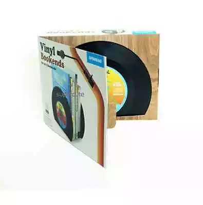 New Cool Retro Vinyl Record Bookend Bookshelves Vintage Look Gift Book File Home • $32.99