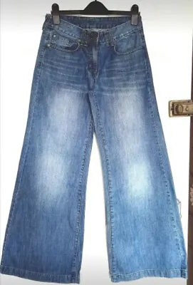 Ladies Vintage Retro DOROTHY PERKINS Wide Leg Flares Jeans Size 8 FAB CONDITION  • £29.99