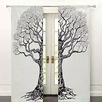 £30.66 • Buy Dry Tree Design Wall Hanging Curtain Door Window Drape Indian Balcony Treatment