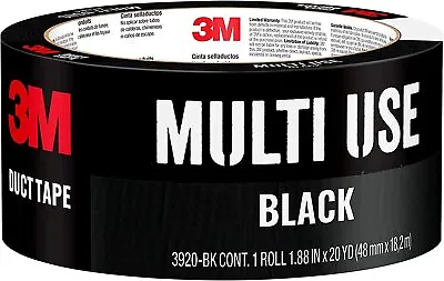 3M Multi-Use Colored Duct Tape Black Duct Tape With Strong Adhesive And... • $9.99