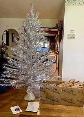 7 Foot Carey-McFall Silver Aluminum Taper Christmas Tree In Original Box • $250