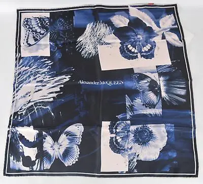 New Alexander McQueen 708930 MCQUEEN NOTES Butterfly Floral Silk Twill Scarf • $116.76