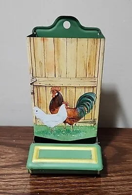 Jasco Hong Kong Vintage Rooster Metal Tin Matchbox Holder (Missing Lid) • $8.99