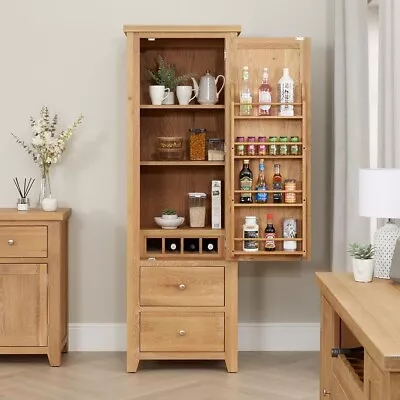 Cheshire Limed Oak Single Kitchen Larder Pantry Cupboard- Storage Cabinet-LR63 • £699