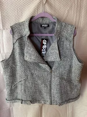 Randolf Duke Spirited NWT Vintage Moto Vest Gray Tweed Size 2X Zip Up W/Pockets • $17