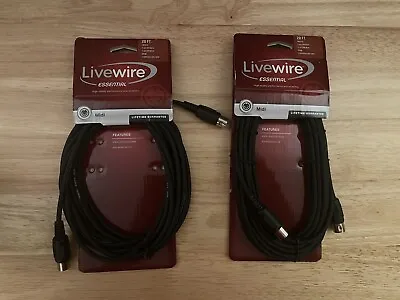 Livewire Essential MIDI Cable 20 Ft. Black (2 Pack) • $40