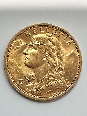 1910-B Switzerland Twenty 20 Francs Helvetia Oberhasli Gold Coin • $552.49