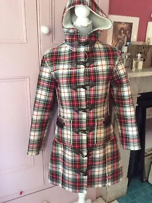 £6.99 • Buy Punky Fish Hooded Tartan Coat Size S