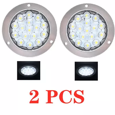 2pcs 16 LED White 4 Inch Round Backup Reverse Tail Lamp Lights For Truck Trailer • $17.39