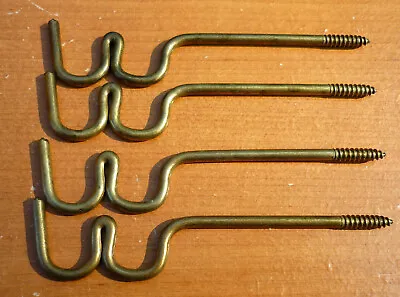 (4) Antique Brass Finished Double Curtain Rod Support Brackets Vintage H.L. Judd • $11.85