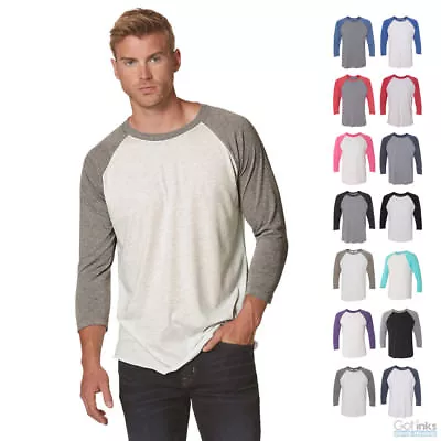 Next Level Premium Triblend Raglan 3/4 Sleeve Baseball Tee Unisex T-Shirt 6051 • $16.62