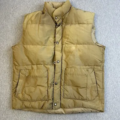 Vintage Woods Goose Down Vest - Size M/L - Beige Outdoor Canada DISTRESSED Stain • $20