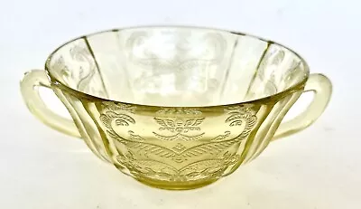 Federal Madrid Amber Depression Glass Two Handle Cream Soup Bowl 5 In. • $9.95