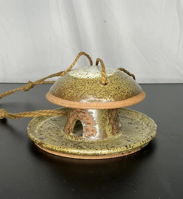 $9.99 • Buy Vintage Mushroom Hand Made Ceramic Bird Feeder 1970s Outdoor Backyard