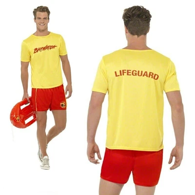 £29.49 • Buy 80s 90s Mens Baywatch Beach Licensed Official Fancy Dress Costume Stag Party