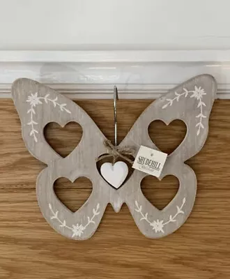 £5.99 • Buy Wooden Butterfly Scarf Belt Hanger Holder Wardrobe Organiser By Shudehill BNWT