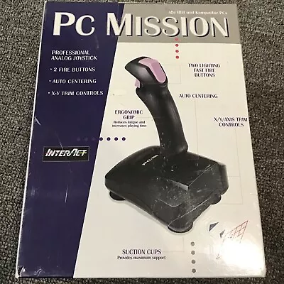 Interact PC Mission Flight Joystick IBM Auto Centering Analog Ergonomic • $35