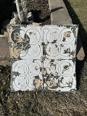 Antique Vintage Metal Tin Ceiling Tile Panel • $30