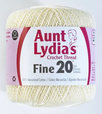 Aunt Lydia's ~ Fine 20 ~ Crochet Thread ~ Natural • $4.79