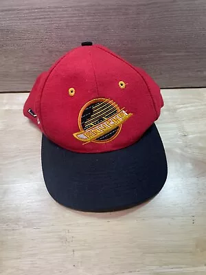 Vintage Rare Nhl Vancouver Canucks Logo 7 Two Tone Snapback Hat Cap Red • $49.99