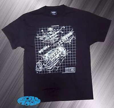 $18.95 • Buy New Ford V8 Motor Blue Prints Vintage Logo Mens T-Shirt