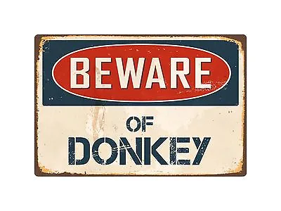 Beware Of Donkey 8  X 12  Vintage Aluminum Retro Metal Sign VS142 • $12.99