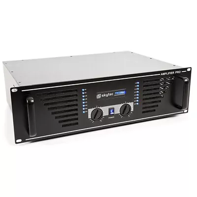 Skytec PA Speaker Amplifier Mobile DJ Disco Stereo Amp 19  Rack 2000W Black • £215