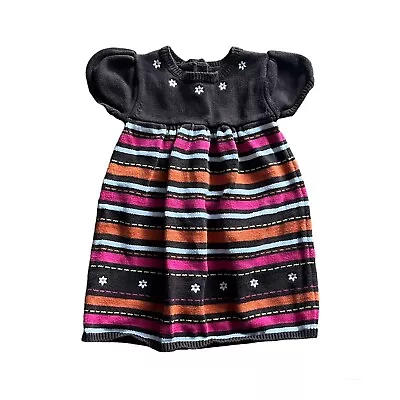 Gymboree Fall For Autumn Embroidered Striped Sweater Dress Size 4T • $13.96