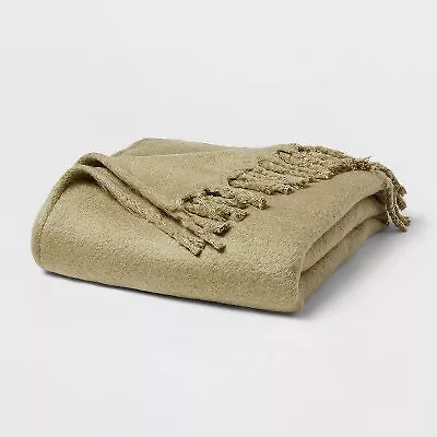 Faux Mohair Bed Throw Green - Threshold • $23.99