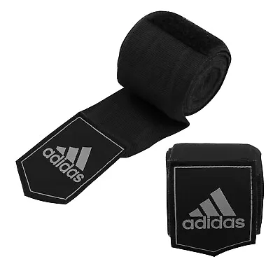 Adidas Boxing Hand Wraps Cotton Bandages Muay Thai MMA Kickboxing 4.5m Black • £12.99