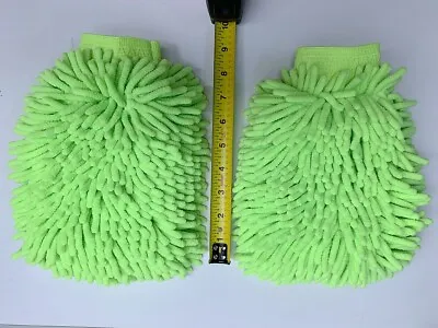 Lot Of 2pcs Car Wash Washing Microfiber Chenille Mitt Cleaning Green Glove • $14.99
