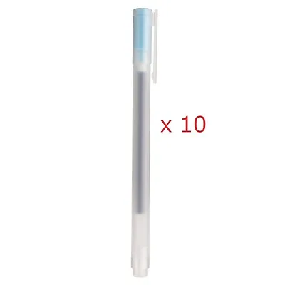 Made In JAPAN MUJI Gel Ink Ballpoint Pen Sky Blue 0.5mm X 10 • $11.40