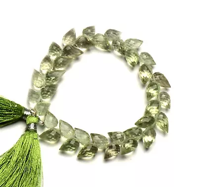 Natural Gem Green Amethyst Prasiolite 10x7mm Faceted Flower Bud Shape Beads 7  • $20