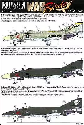 Kits World Decals 1/72 MCDONNELL DOUGLAS F-4 PHANTOM II Part 1 • $12.99