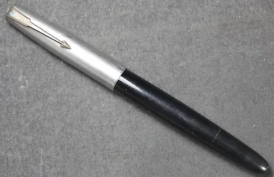 Parker 51 Vacumatic Black Fountain Pen W/ Stainless Cap - Vintage • $89.99