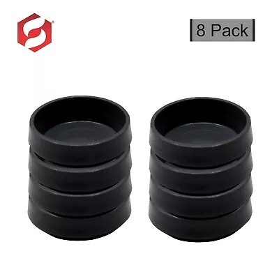 £4.99 • Buy 8 X CASTOR CUPS BLACK FURNITURE CHAIR LEG FLOOR PROTECTORS -Furniture/Sofa Slide