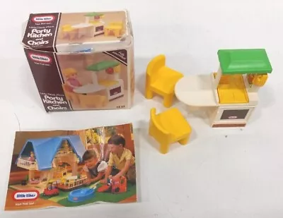 Little Tikes Vintage Dollhouse Party Kitchen Yellow Chair Set Lot Original Box • $38.99