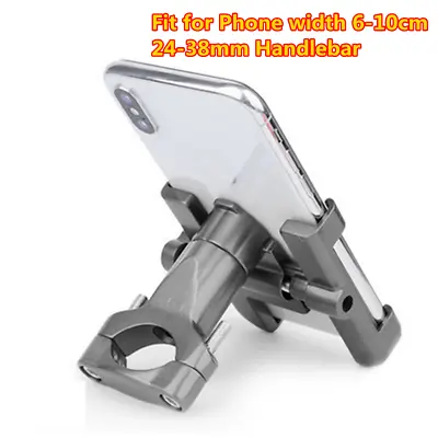 Motorcycle MTB Handlebar CNC Aluminum Mount GPS Phone Holder Bracket Titanium • $34.80