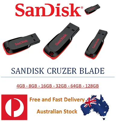$16.79 • Buy Sandisk Cruzer Blade 8GB 4 16GB 32GB 64GB 128GB USB Flash Drive & MicroSD Reader