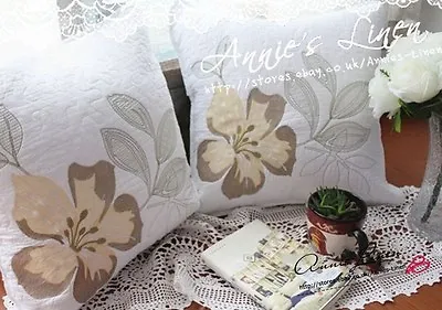 80%OFF Natural Quilted Floral Cushion Cover Laura Ashley Fabric A10 • £9.99