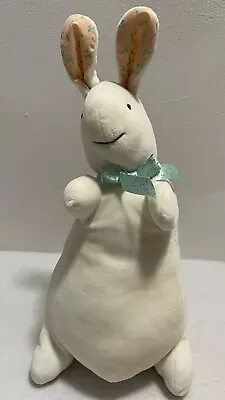 Eden Pat The Bunny White Rabbit Plush Vtg 14  Tall Blue Bow Stuffed - Small Flaw • $19.99