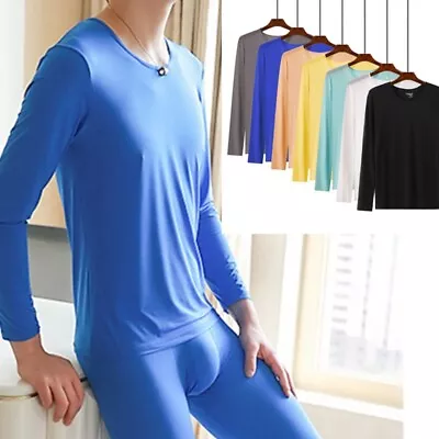 $11.80 • Buy Mens See Through Thermal T-shirt Baselayer Lightweight Long Sleeve Stretchy Tops