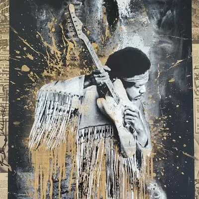 Mr. Brainwash Jimi Hendrix 1/1 Unique Original Mixed Media Music Art HAND SIGNED • $9980