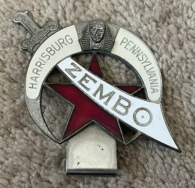 Vintage Harrisburg Pennsylvania Zembo Lodge Car License Plate Emblem Topper • $49.99