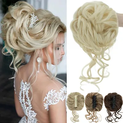 £9.90 • Buy X-LARGE THICK Curly Claw Chignon Messy Bun Updo Clip In Hair Piece Extensions UK