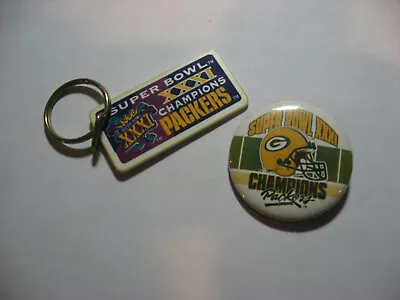 Super Bowl XXXI Button NEW Packers Pinback 1.75 In. & SB XXXI Key Chain 2x1 In.  • $8.25