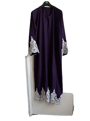 Purple Abaya With White Lace. Size 58. New Without Tags. • £25