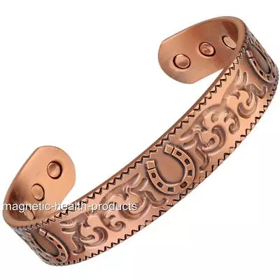 Mens Copper Magnetic Health Bangle Carpal Tunnel Bracelet Arthritis Pain Relief • £11.49